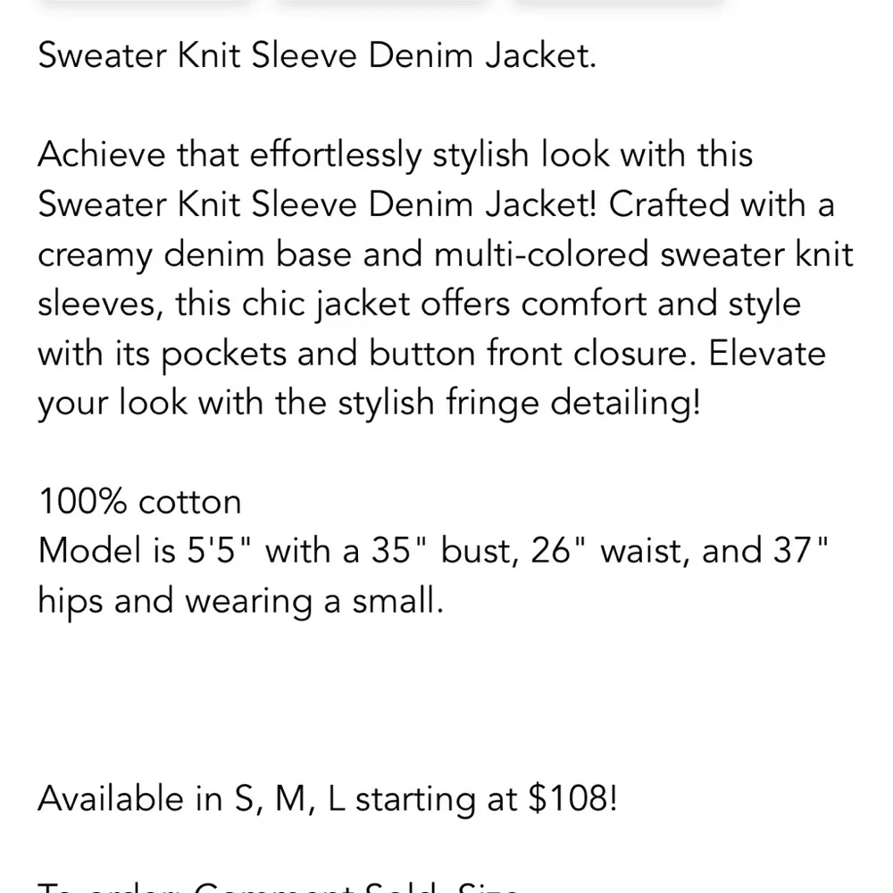 Cream jean jacket with statement sleeves - Picture 3 of 4